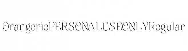 Orangerie PERSONAL USE ONLY Regular  नि: शुल्क फ़ॉन्ट्स डाउनलोड