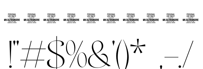 Orangerie PERSONAL USE ONLY Regular Font OTHER CHARS