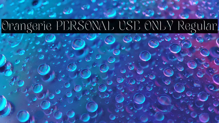 Orangerie PERSONAL USE ONLY Regular Example 2