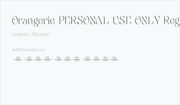 Orangerie PERSONAL USE ONLY Regular Business Card