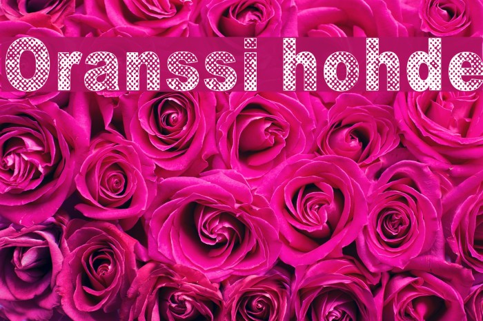 Oranssi hohde Font examples