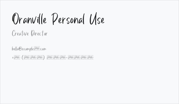 Oranville Personal Use Business Card