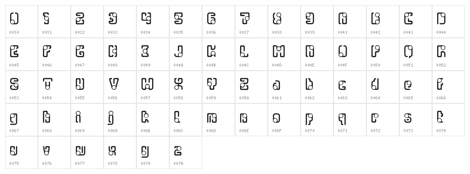 OrbitalFlight-Regular Character Map