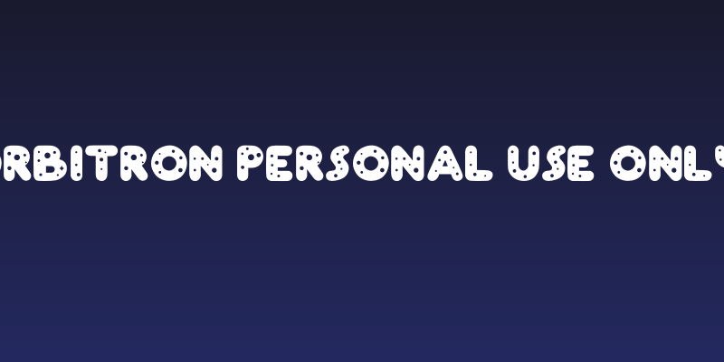 Orbitron PERSONAL USE ONLY! Social Header