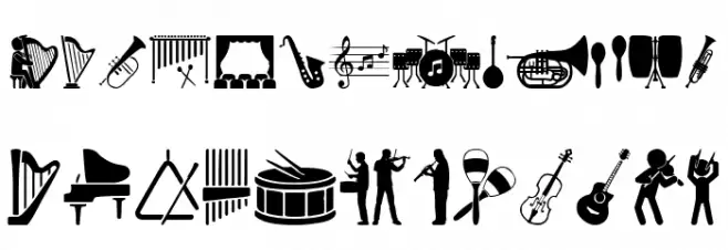Orchestra Icons Caratteri MAIUSCOLE