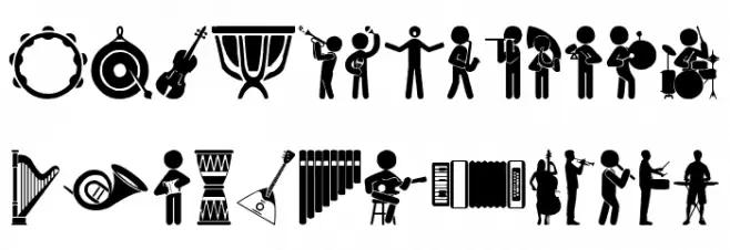 Orchestra Icons फ़ॉन्ट लोअरकेस