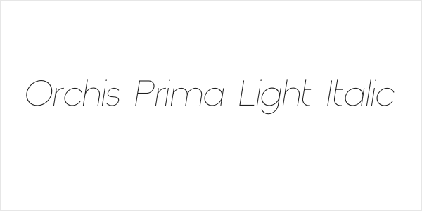 Orchis Prima Light Italic Logo
