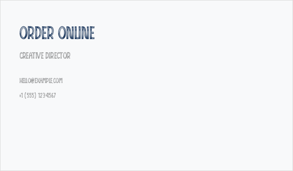 Order Online Business Card