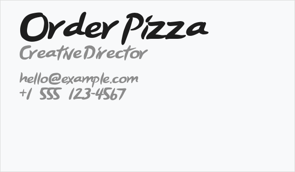 Order Pizza Business Card