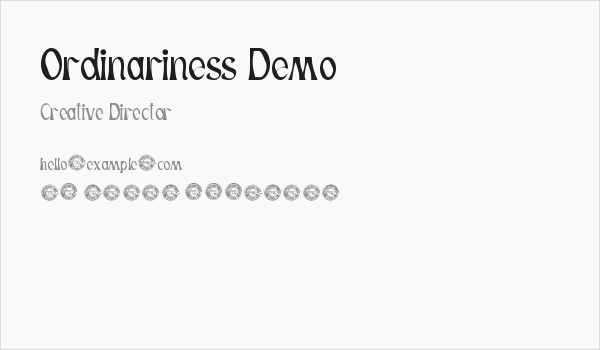 Ordinariness Demo Business Card