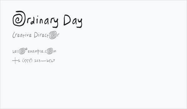 Ordinary Day Business Card
