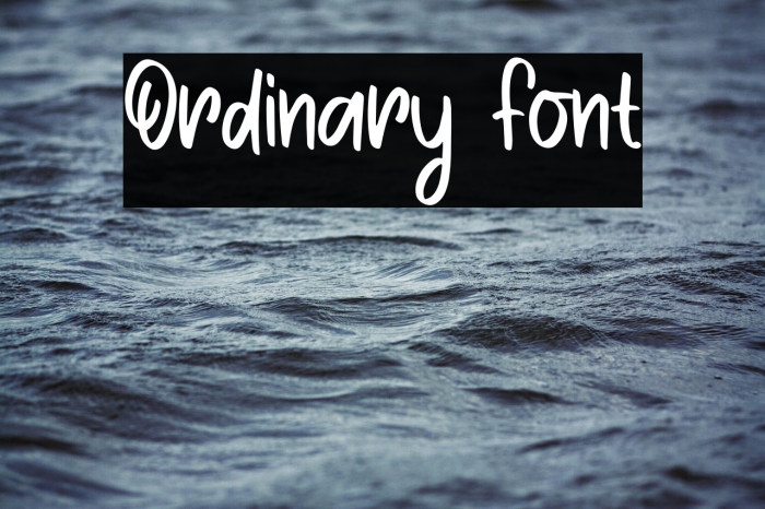 Ordinary Font Example 2