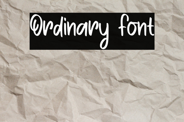 Ordinary Font Example 3