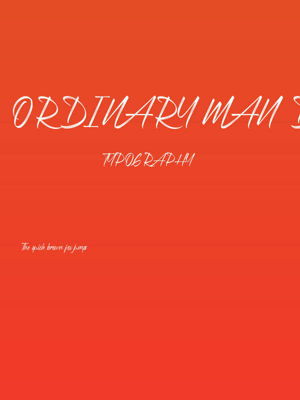 Ordinary Man Demo Poster