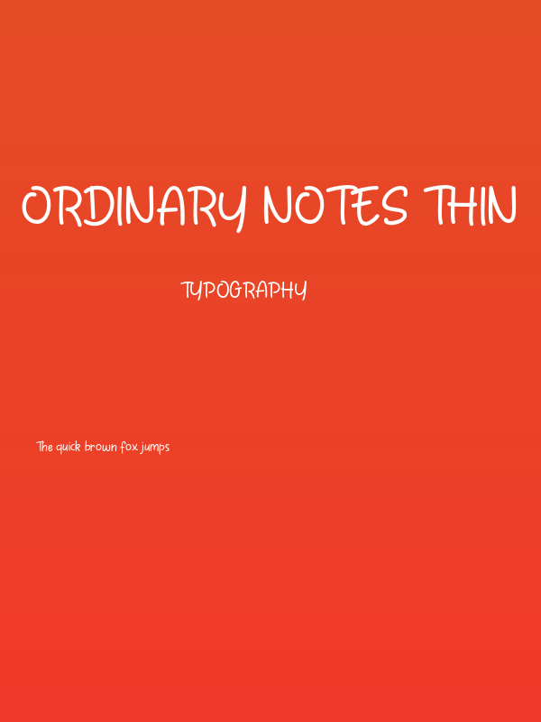 Ordinary Notes Thin Poster