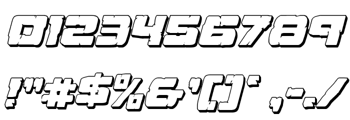Ore Crusher 3D Italic Font OTHER CHARS