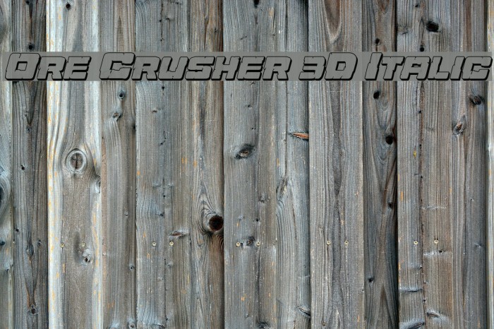 Ore Crusher 3D Italic Font examples