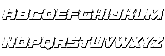 Ore Crusher 3D Italic Font LOWERCASE