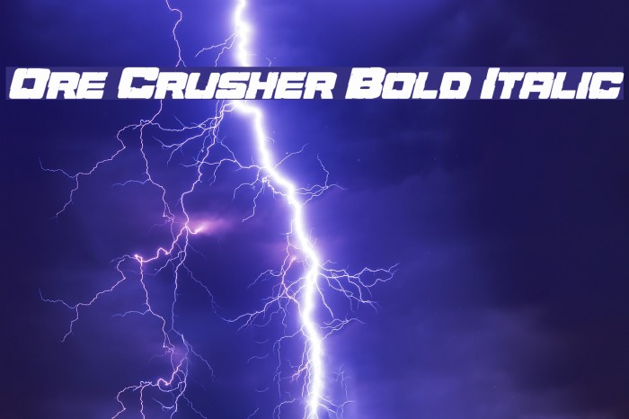 Ore Crusher Bold Italic Font examples