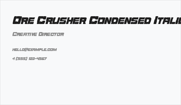Ore Crusher Condensed Italic Business Card