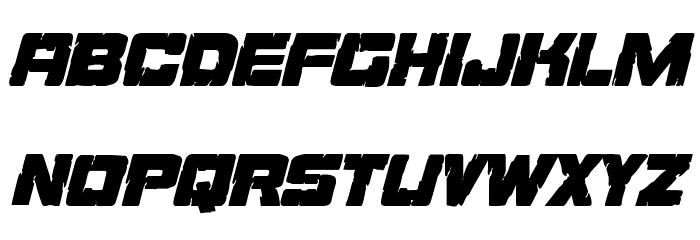 Ore Crusher Condensed Italic Font LOWERCASE
