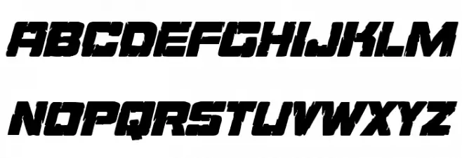Ore Crusher Condensed Italic Font LOWERCASE