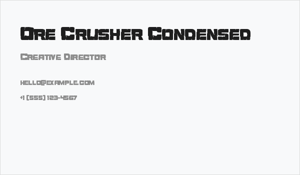 Ore Crusher Condensed Business Card