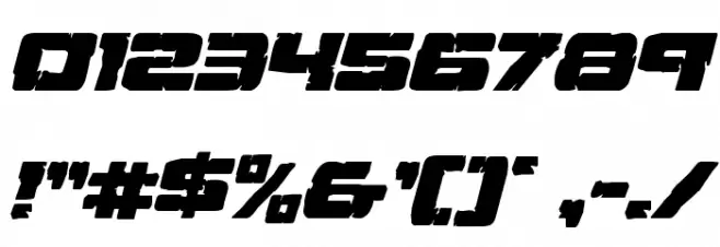 Ore Crusher Expanded Italic Font OTHER CHARS