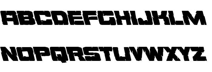 Ore Crusher Leftalic Font LOWERCASE