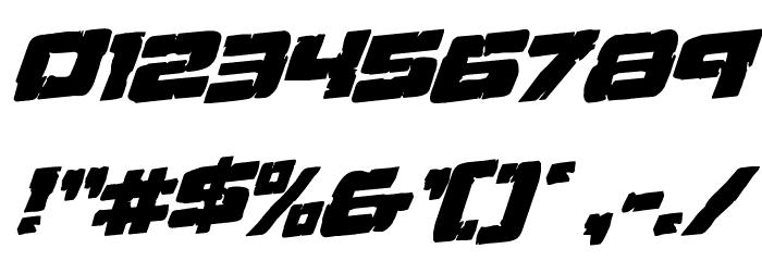 Ore Crusher Regular Rotalic Font OTHER CHARS
