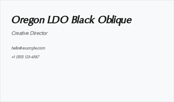 Oregon LDO Black Oblique Business Card