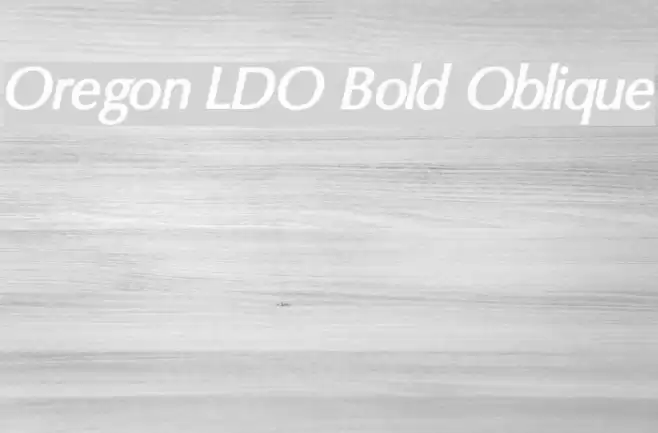 Oregon LDO Bold Oblique Font examples