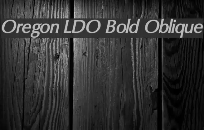 Oregon LDO Bold Oblique Font examples