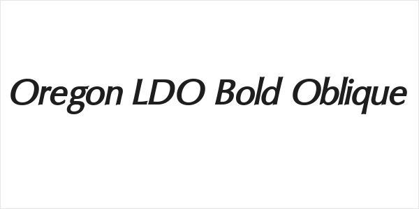 Oregon LDO Bold Oblique Logo