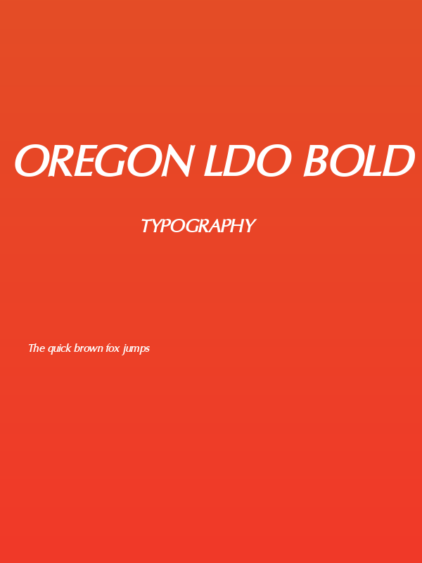 Oregon LDO Bold Oblique Poster