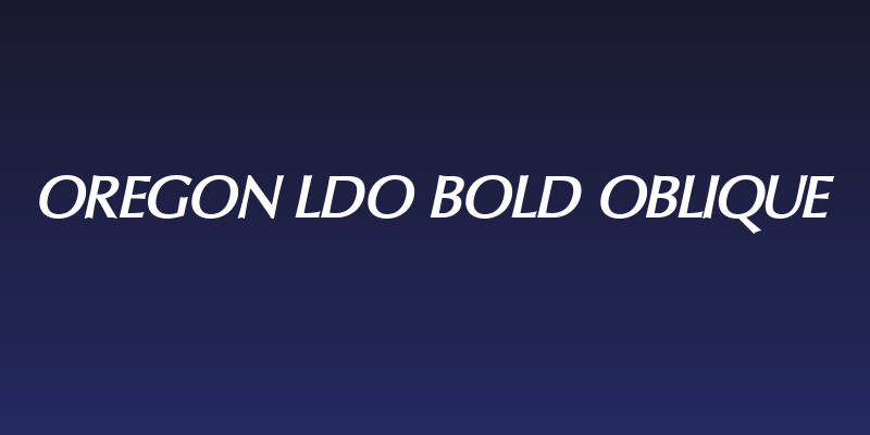 Oregon LDO Bold Oblique Social Header
