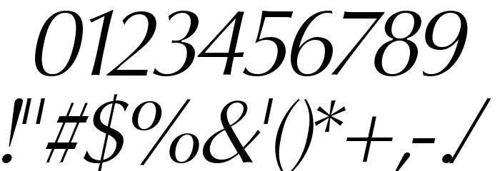 Oregon LDO Book Oblique Font OTHER CHARS