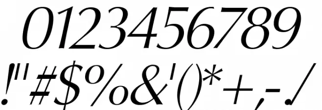 Oregon LDO Book Oblique Font OTHER CHARS