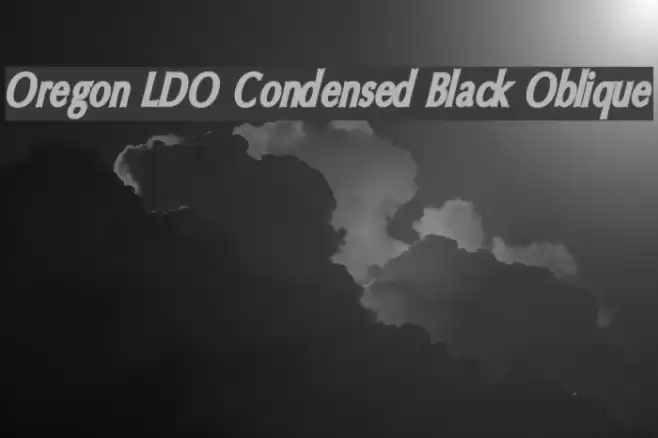 Oregon LDO Condensed Black Oblique Font examples