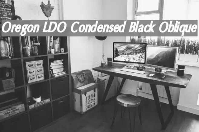 Oregon LDO Condensed Black Oblique Font examples