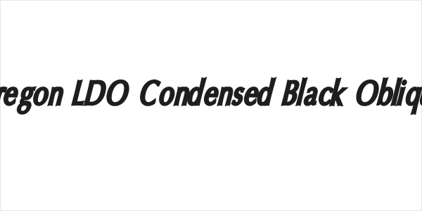 Oregon LDO Condensed Black Oblique Logo