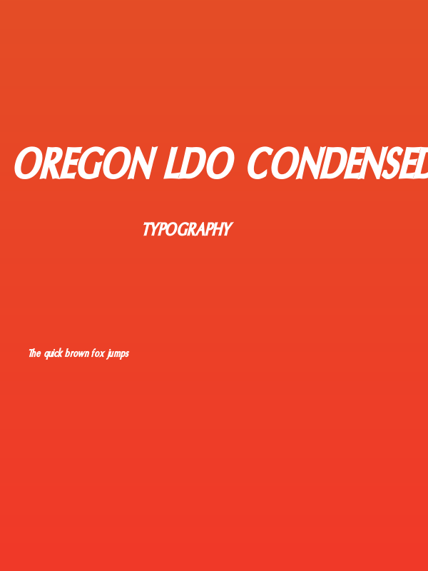 Oregon LDO Condensed Black Oblique Poster