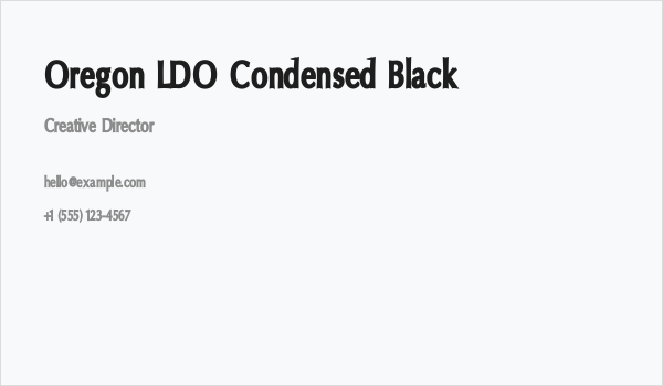 Oregon LDO Condensed Black Business Card