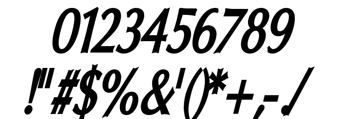 Oregon LDO Condensed Bold Oblique Font OTHER CHARS