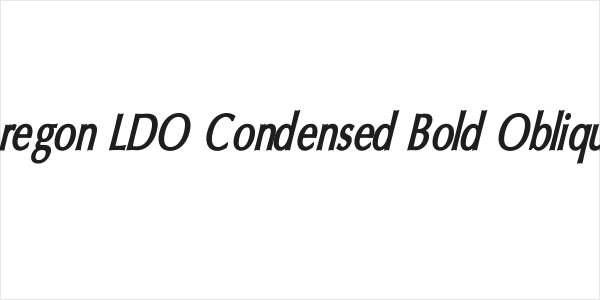 Oregon LDO Condensed Bold Oblique Logo