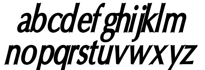 Oregon LDO Condensed Bold Oblique Font LOWERCASE