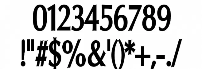 Oregon LDO Condensed Bold Font OTHER CHARS