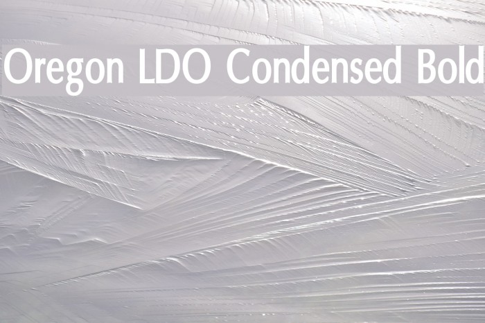 Oregon LDO Condensed Bold Example 2