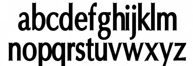 Oregon LDO Condensed Bold Caratteri MINUSCOLO