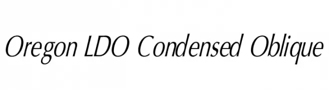 Oregon LDO Condensed Oblique  Frei Schriftart Herunterladen